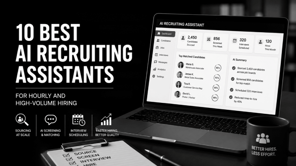 10 Best AI Recruiting Assistants for Hourly and High Volume Hiring