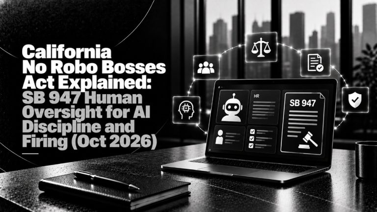California No Robo Bosses Act Explained SB 947 Human Oversight for AI Discipline and Firing Oct 2026